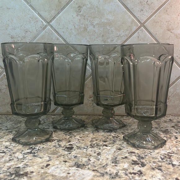 fostoria Kitchen Vintage Fostoria Smoke Brown Iced Tea Goblets Set